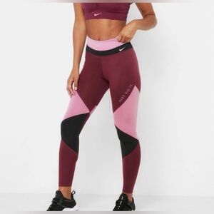 Nike Women's Maroon and Pink Leggings